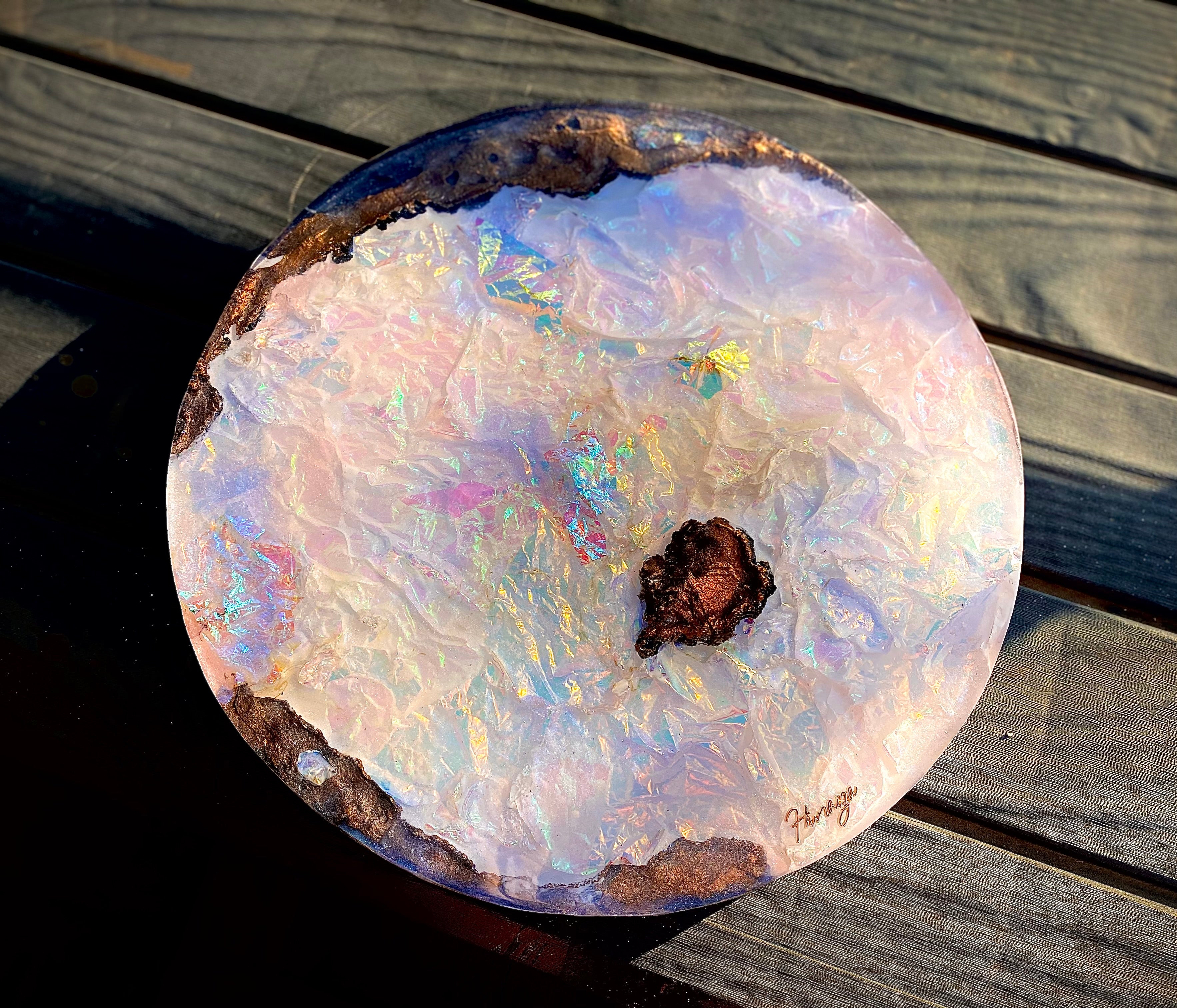 Pink opal inspired wall art