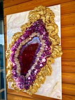 Load image into Gallery viewer, Amethyst geode inspired painting
