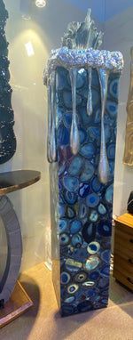 Load image into Gallery viewer, Blue agate lamp
