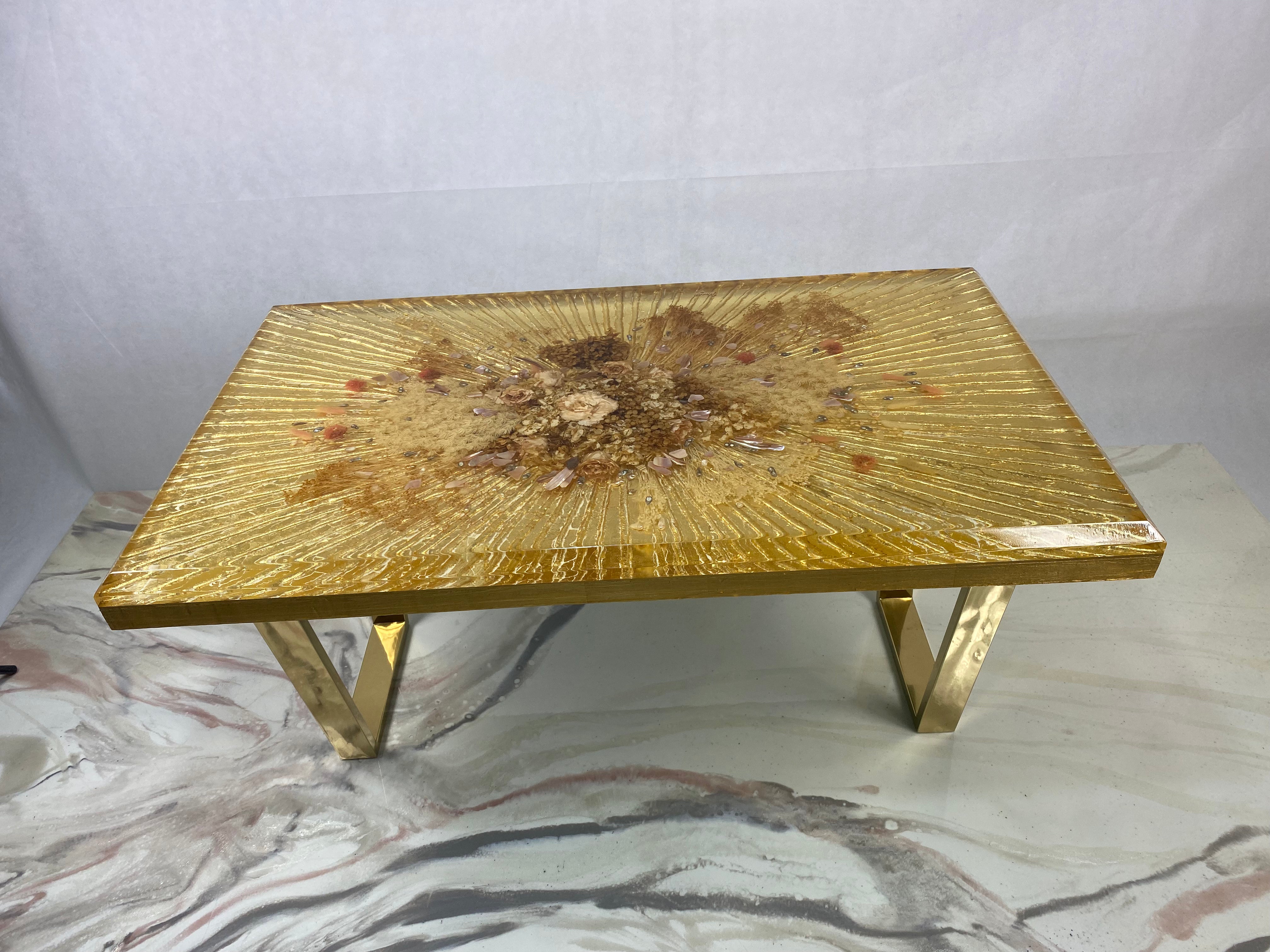 Gold floral table