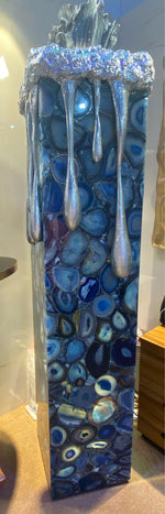 Load image into Gallery viewer, Blue agate lamp
