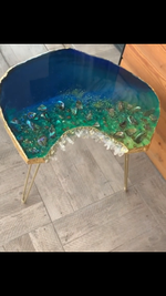 Load image into Gallery viewer, OCEAN AND GEODE INSPIRED TABLE
