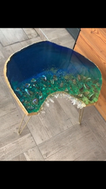 Load image into Gallery viewer, OCEAN AND GEODE INSPIRED TABLE
