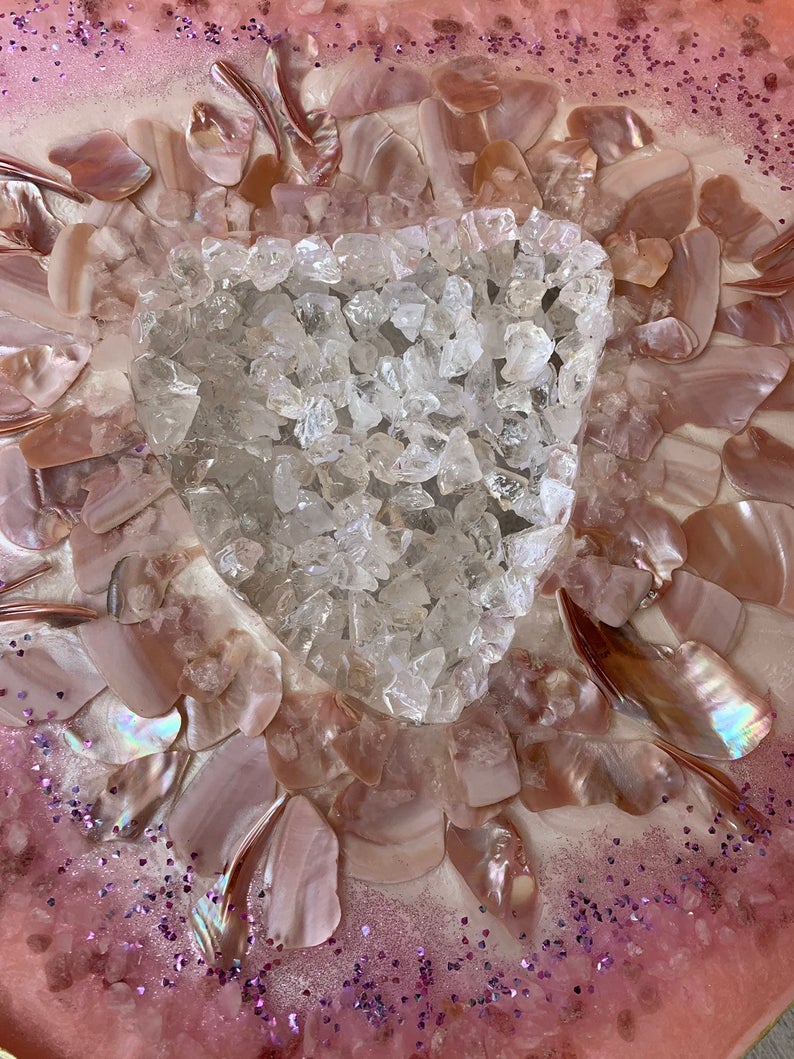 MOTHER OF PEARL GEODE TABLE