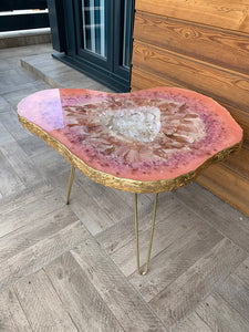 MOTHER OF PEARL GEODE TABLE