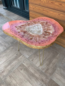 MOTHER OF PEARL GEODE TABLE