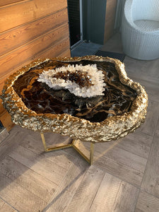 BLACK MARBLE GEODE TABLE