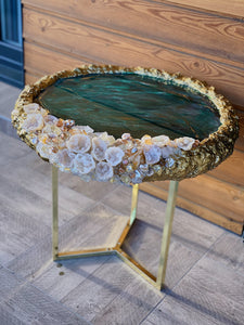 Jade and geode table