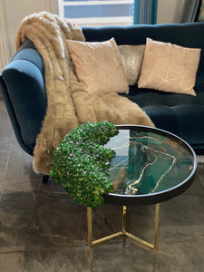 Emerald inspired geode table