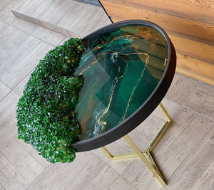 Emerald inspired geode table