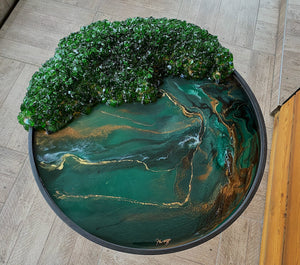 Emerald inspired geode table