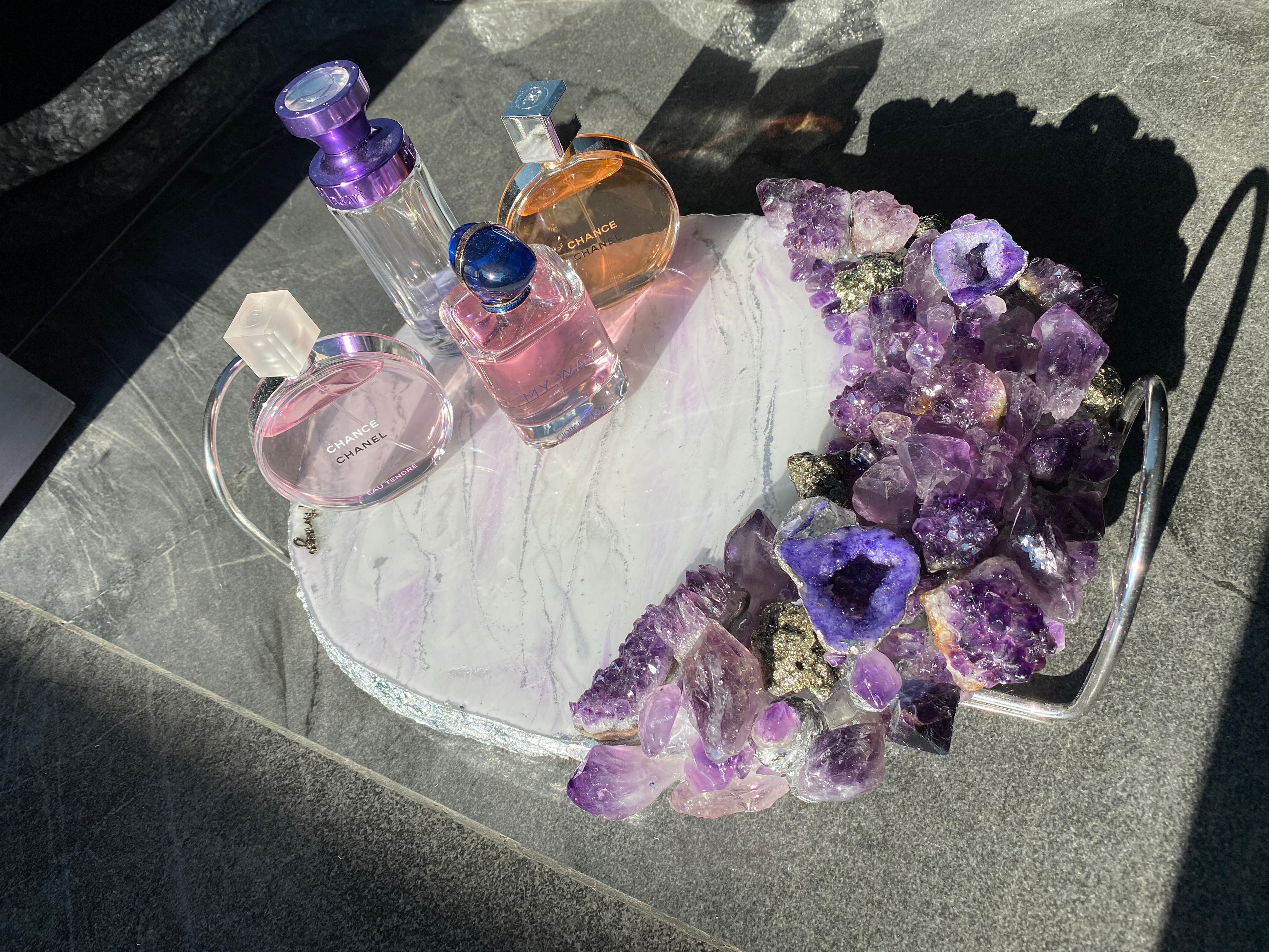 Amethyst marble tray ( made on order )