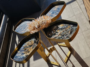 Flower marble and geode table