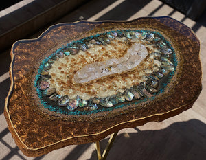 Copper brown abalone table