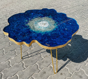 Blue crystal table